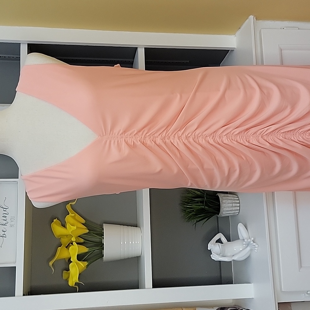 INC International Concepts Elegant Peach Ruched Dress